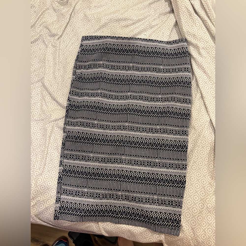 Elegant Blue and White Patterned Skirt
